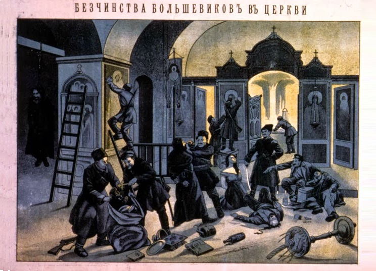 ''Desecration of Churches by (the) Bolsheviks''