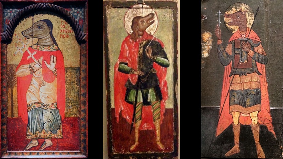Early icons of St. Christopher the Dog Headed Warrior