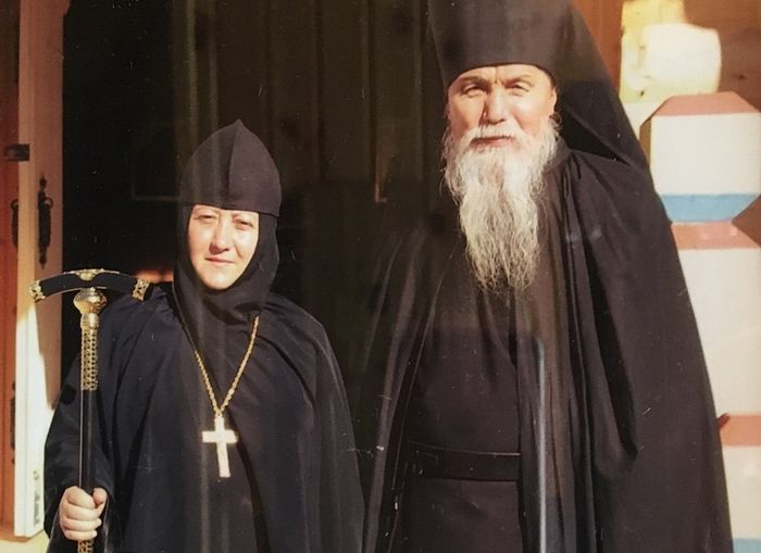 Abbess Vitalia with her father confessor Archimandrite Anthony (Gavrilov) of Optina