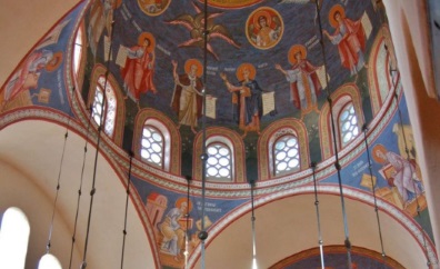 View to the dome and choros of Holy Ascension Orthodox Church, Mt. Pleasant, S.C. 