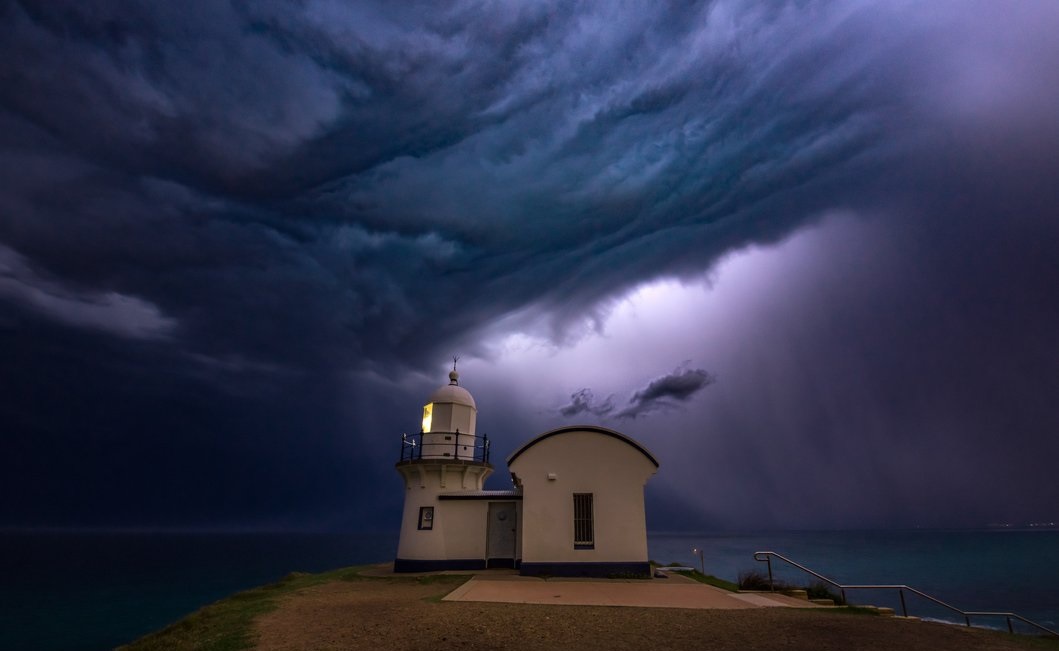 Storm over lighthouse