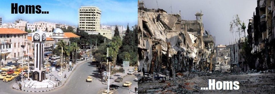 Homs, Syria before and after the war