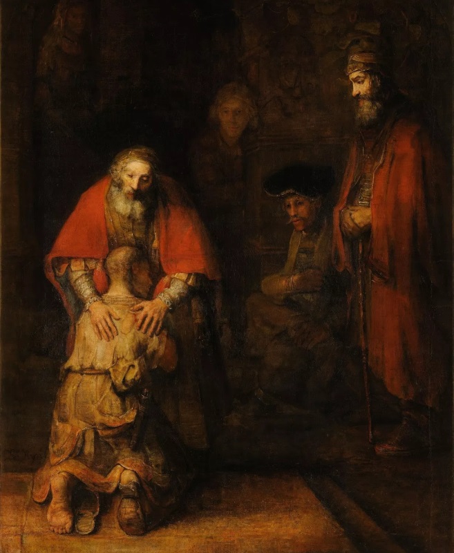 The Return of the Prodigal Son (Rembrandt) 1669 detail