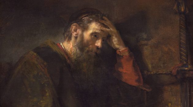 Detail from The Apostle Paul by Rembrandt van Rijn (c1675).