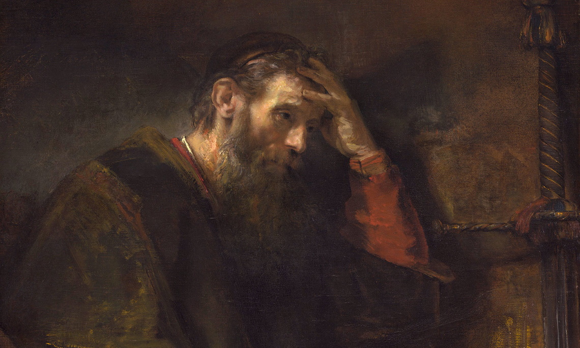 Detail from The Apostle Paul by Rembrandt van Rijn (c1675).