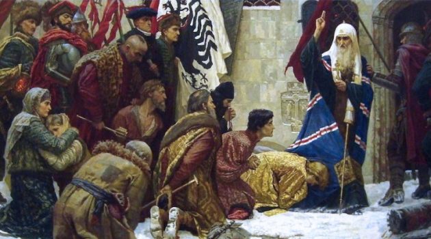 Ilya Glazunov, “The Poles Throw St. Hermogenes into Prison” (detail), 2008