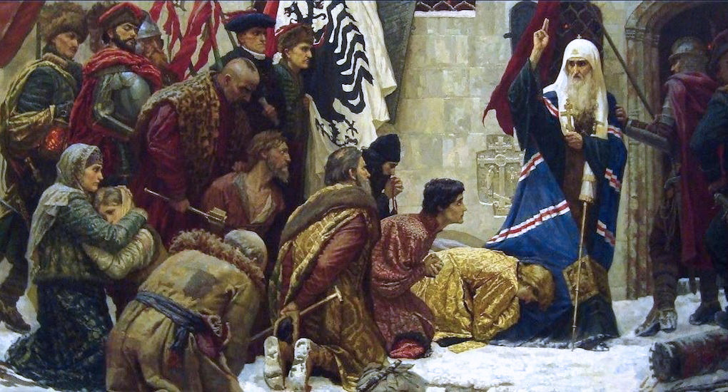 Ilya Glazunov, “The Poles Throw St. Hermogenes into Prison” (detail), 2008