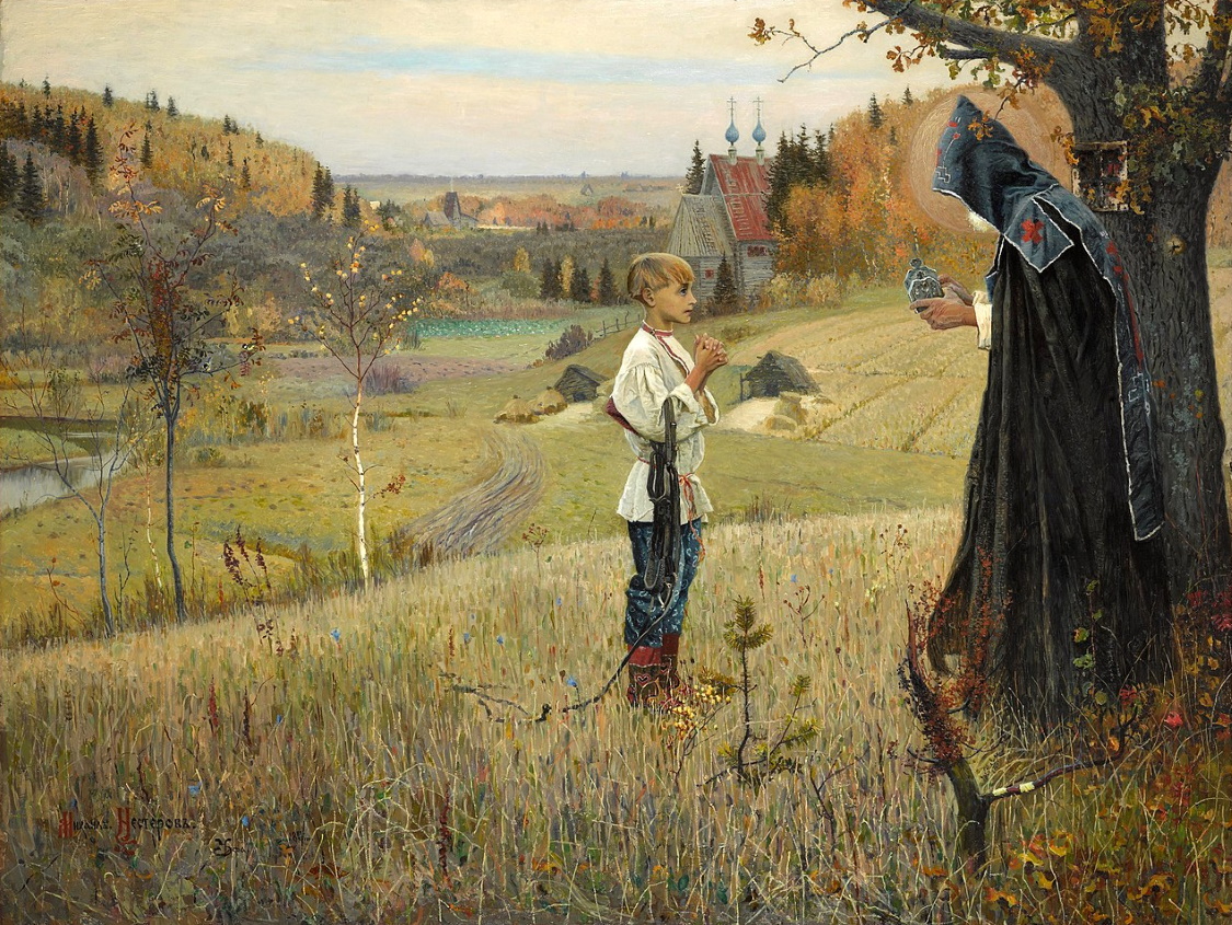 Mikhail Nesterov "The Vision to the Youth Bartholomew" (Russian: Видение отроку Варфоломею)