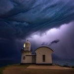 Storm over lighthouse